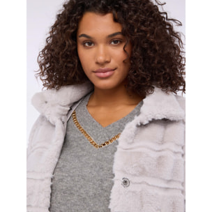 Fiorella Rubino - Chaqueta de peluche con pechera desmontable - Gris