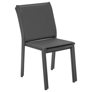 Chaise de jardin empilable "Essentia" anthracite & graphite aluminium traité époxy