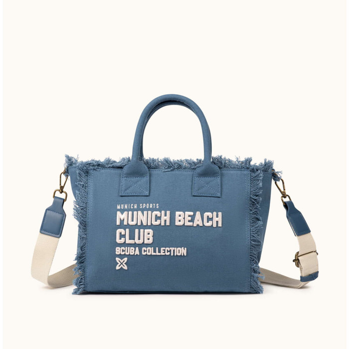 Bolso Bandolera Denim de Algodón Reciclado con Flecos SCUBA DENIM CROSSBODY