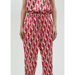Pantaloni stampa loghi multicolore