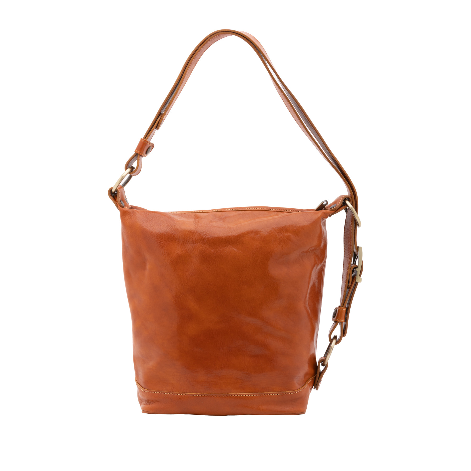 Borsa a secchiello  da donna In Vera pelle Made in Italy 34x33x15 cm