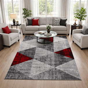 Tapis salon et chambre tissé motif géométrique FISE