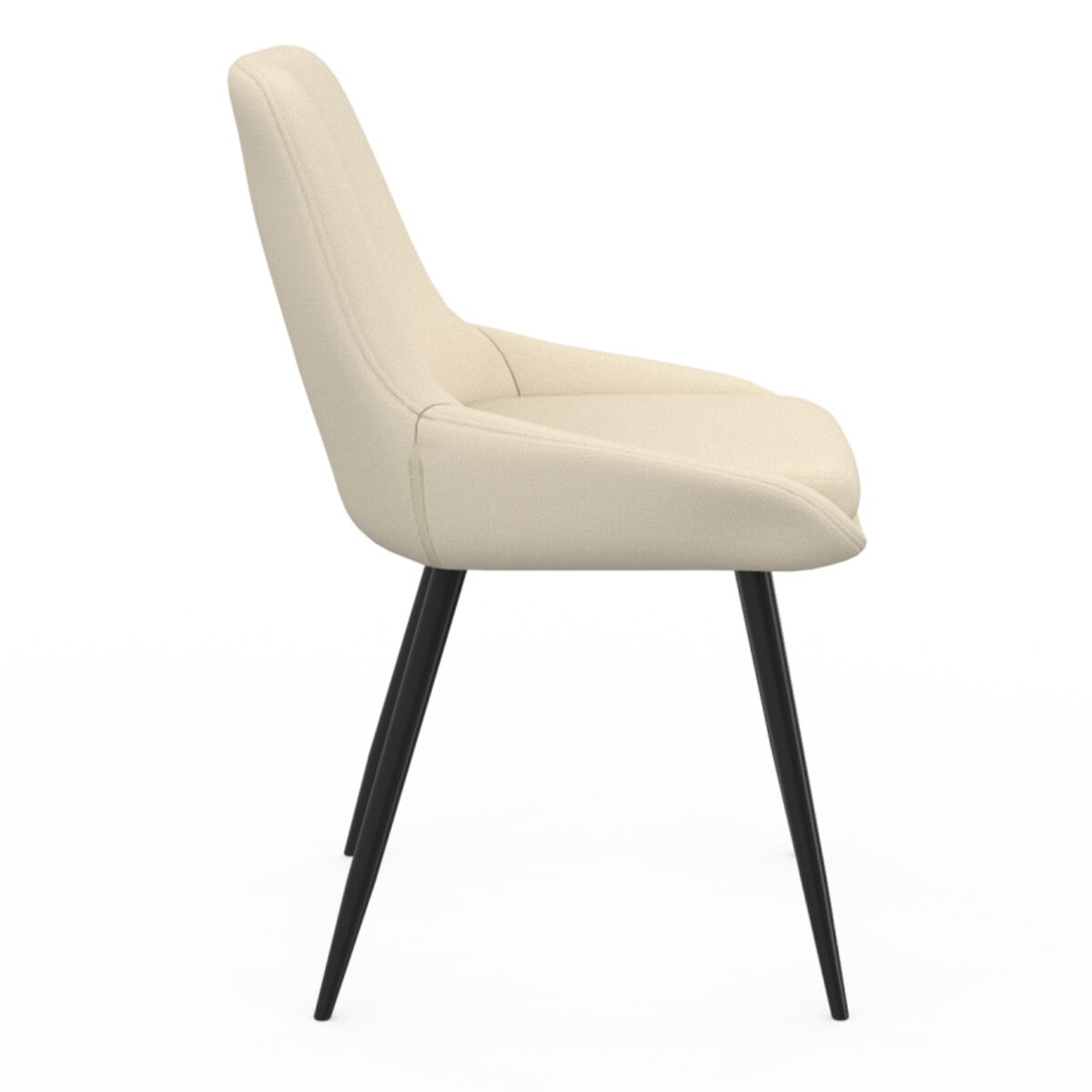 Chaises Ornella tissu beige pieds métal noirs - lot de 6