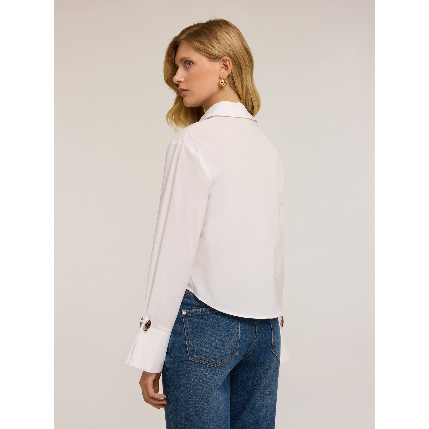 Motivi - Camicia over con pietre - Bianco