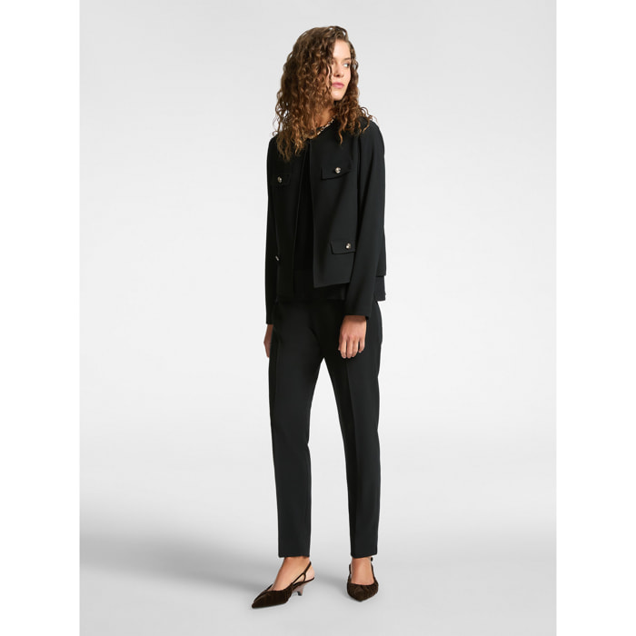 Elena Mirò - Pantaloni slim in tessuto stretch - Nero