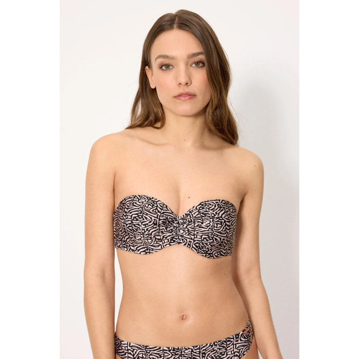 Top bikini bandeau push‑up