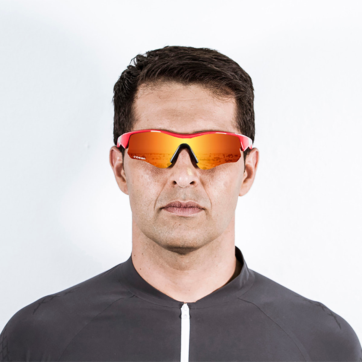 Gafas de ciclismo OCEAN IRON - Rojo brillante / Revo roja