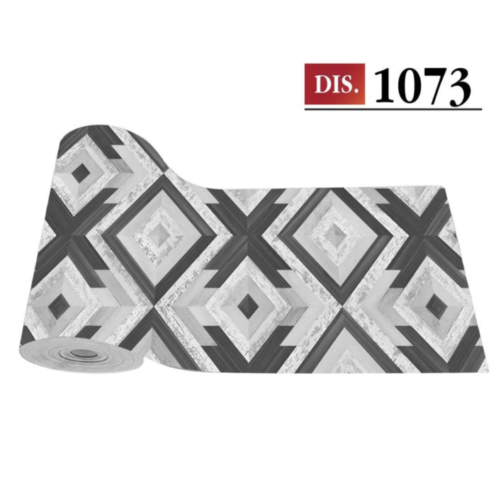 CASSESE HOME Passatoia/Tappeto Bordato in Poliestere con Retro Antiscivolo in PVC Made in Italy_Dec.1073