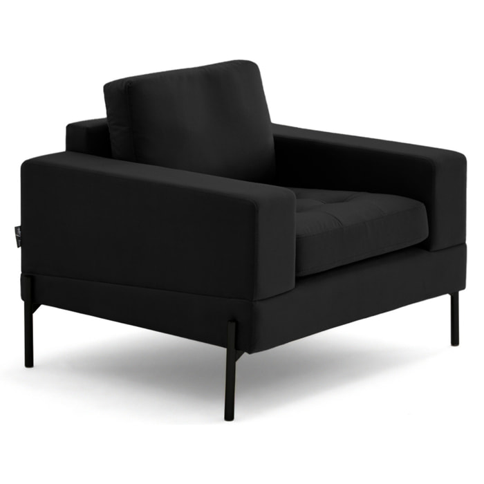 Isaure - fauteuil en velours - Noir