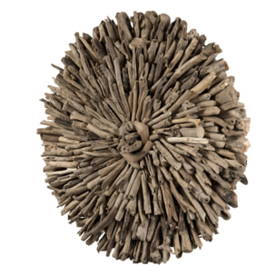SAM - Décoration murale ronde 80x80cm bois flotté