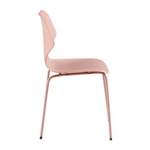 Set 4 sedie design rosa gambe in metallo verniciato - Selene