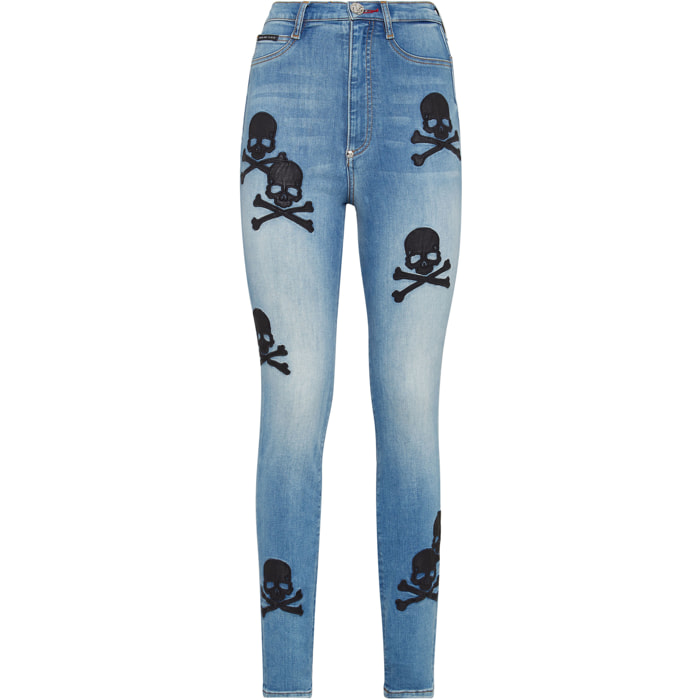 PHILIPP PLEIN Super High Waist Jegging SKULL