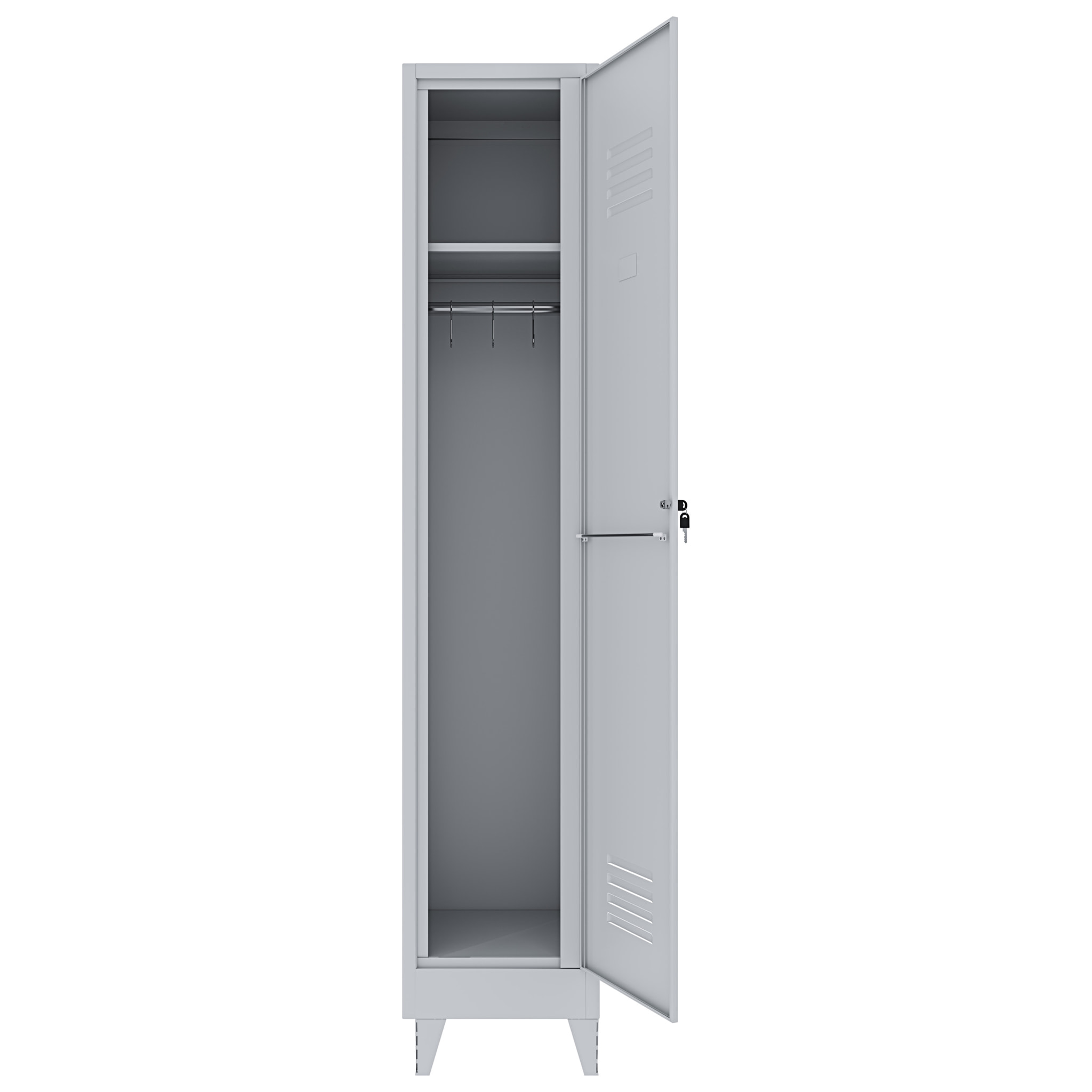 Armadietto Spogliatoio Armadio 1 Anta Slim Sporco Pulito In Lamiera Acciaio Salvaspazio Con Chiave Ripiano Appendiabiti  180x34x36 Cm Grigio