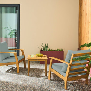 Salon de jardin bois d'acacia 2 places USHUAIA