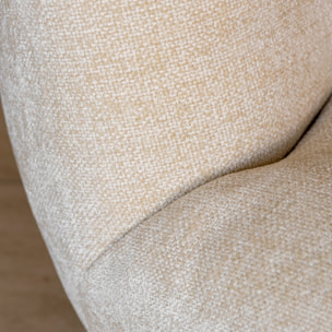 Fauteuil pivotant en velour crème  MARLO