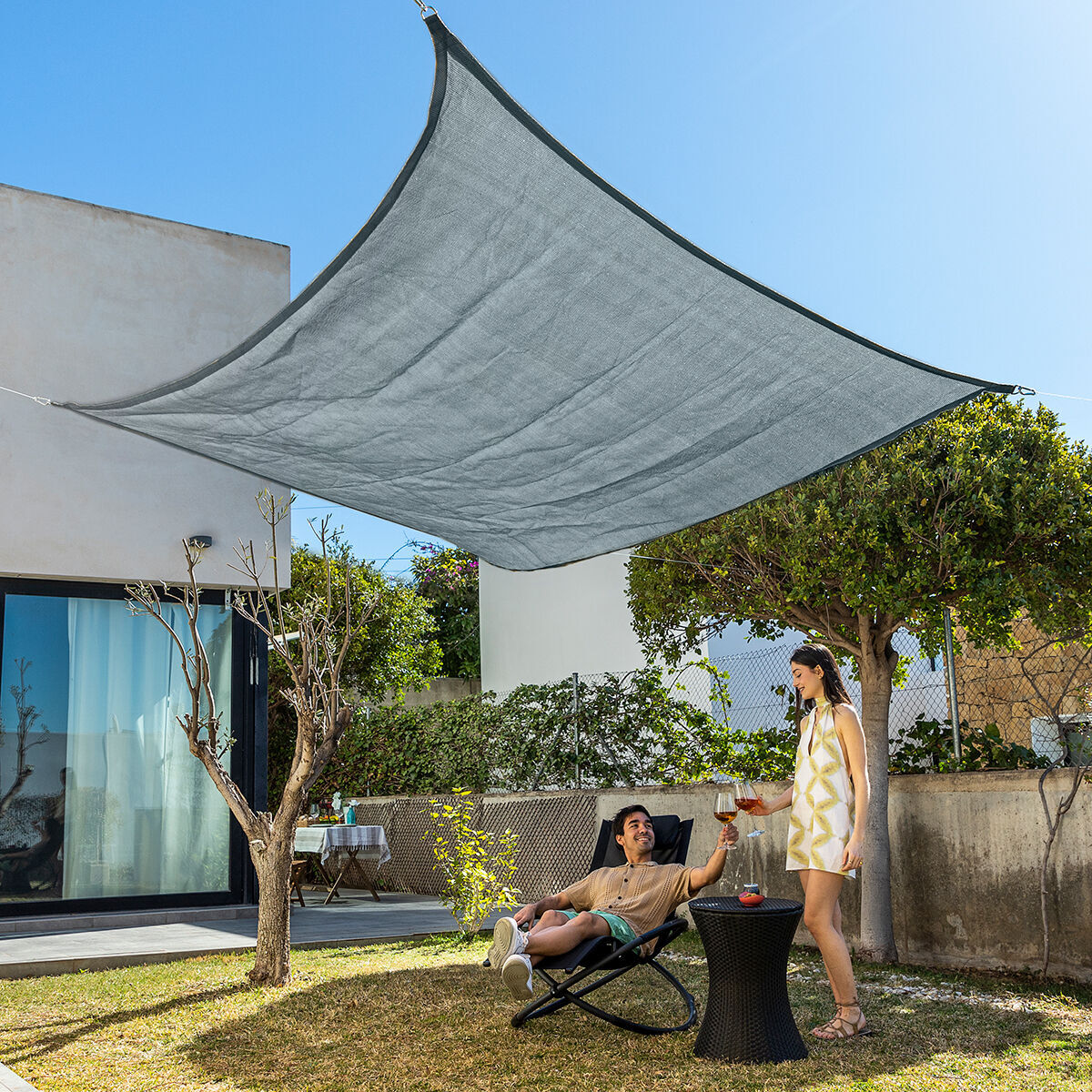 Toldo Vela de Sombra Rectangular Shazail InnovaGoods 2 x 3 m - Gris