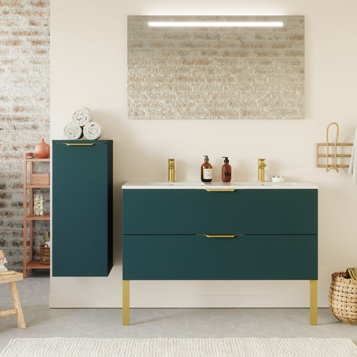 Meuble salle de bain double vasque 2 tiroirs - VENICE