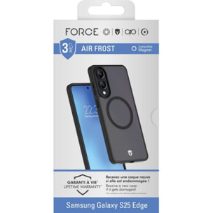 Coque FORCE CASE Galaxy S25 Edge Air Frost Magnet Noir