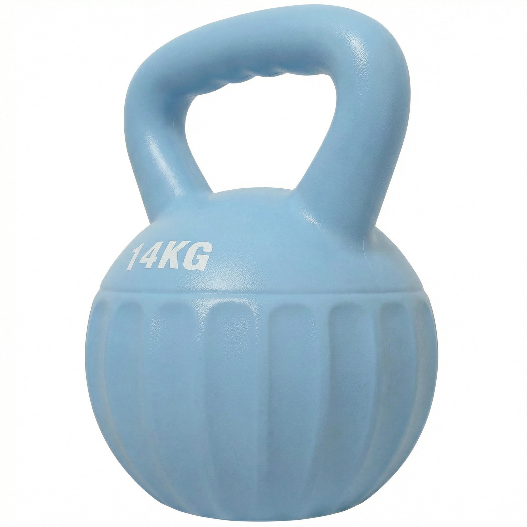 Kettlebell 14 Kg - prise ergonomique - entraînement musculaire & haltérophilie - PP bleu ciel