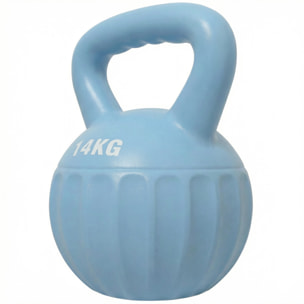 Kettlebell 14 Kg - prise ergonomique - entraînement musculaire & haltérophilie - PP bleu ciel