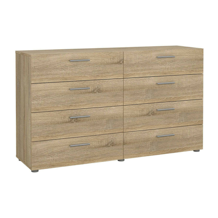 Credenza Phethai, Buffet da soggiorno, Madia da salotto, Dispensa da cucina, 140x40 h82 cm, Quercia
