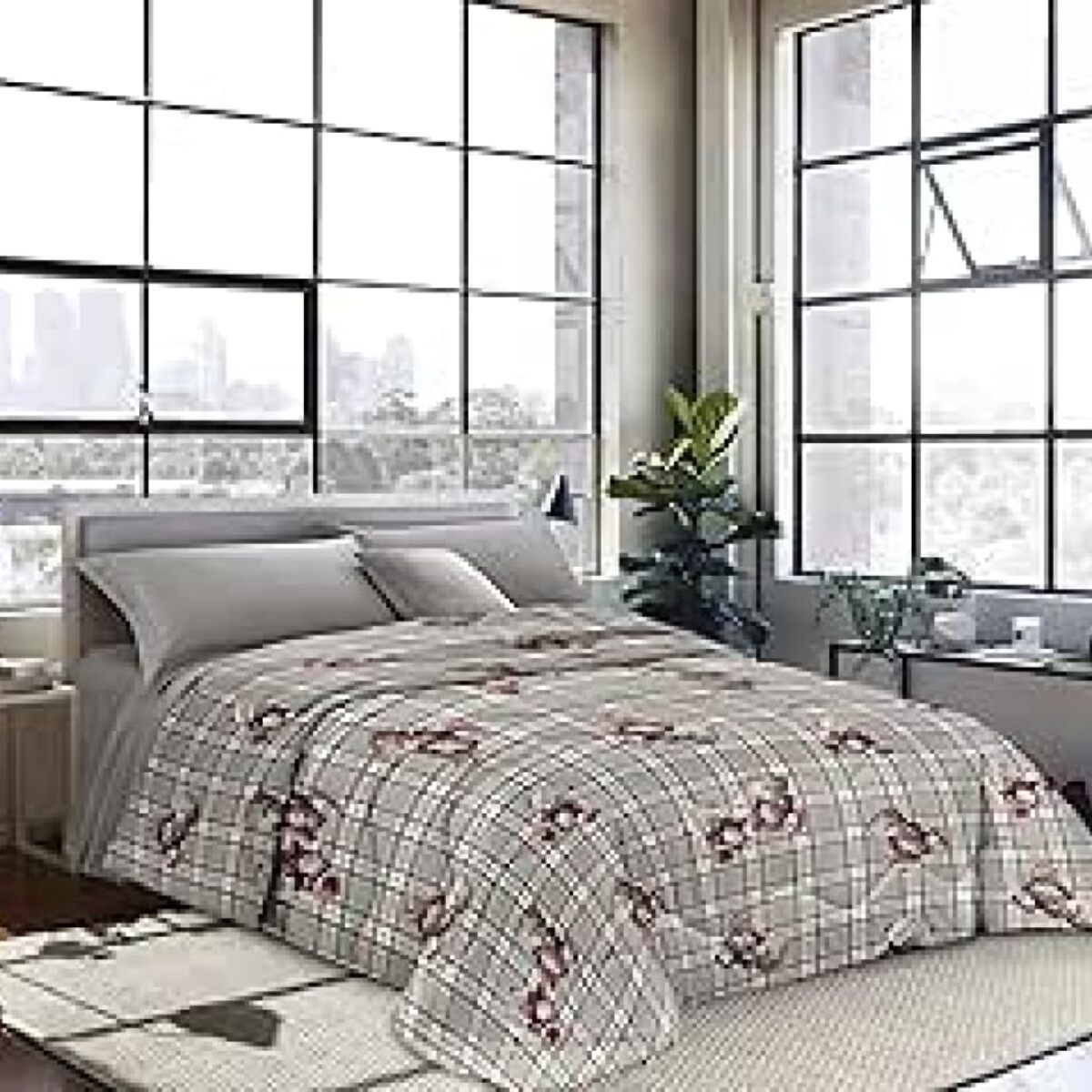 INTRECCI Piumino Singolo, 170 x 260 cm, Piumino Ecologico, Caldo, Invernale, 300 g/m², Anallergico e Antiacaro, Made in Italy, Lavabile in Lavatrice, Soffice, Morbido. Fantasia: Orsetti grigio