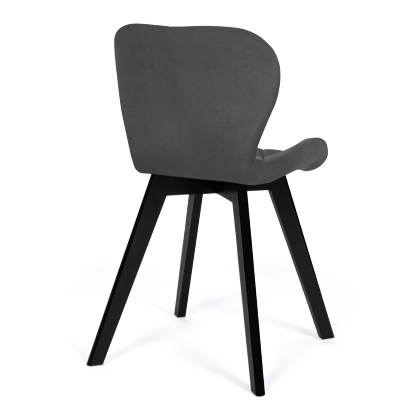 Chaises Daisy en velours et pieds noirs - Gris