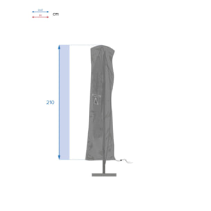 Housse de protection "Hambo" pour parasol décentré S 210x60x30cm en polyester