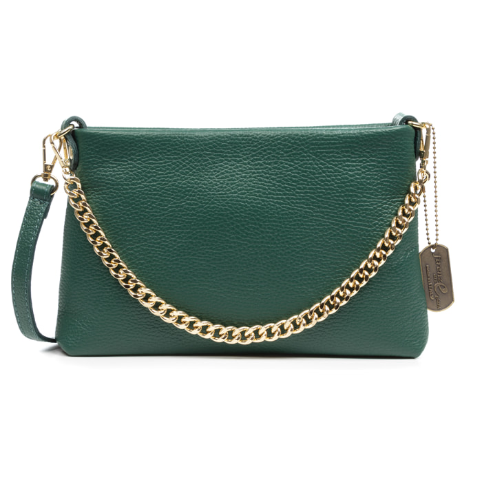 Angri borsa a tracolla donna. Pelle autentica finitura Dollaro