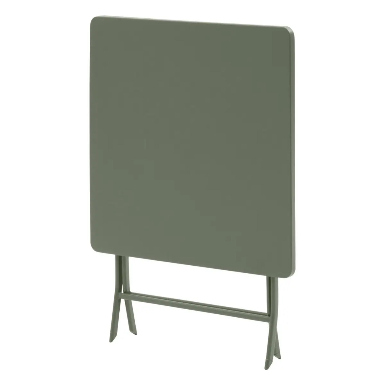 Table de jardin pliante carrée "Greensboro" vert laurier 2 places en acier