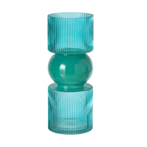 J-Line Vase - verre - turquoise - large