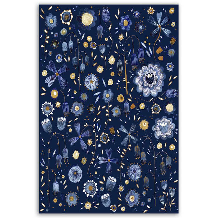 Tableau de fleurs Tableau fleurs de minuit bleu profond Toile imprimée