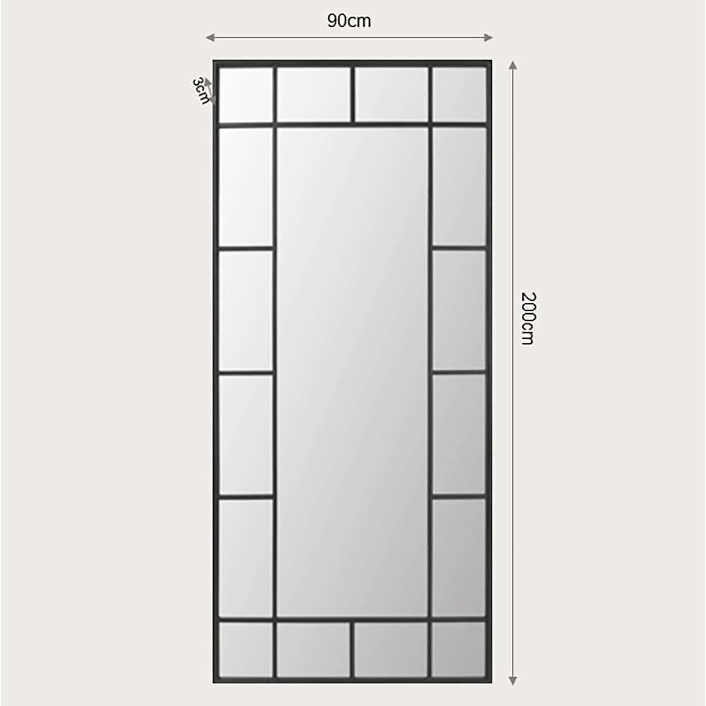 Miroir Window 200x90cm noir Kare Design