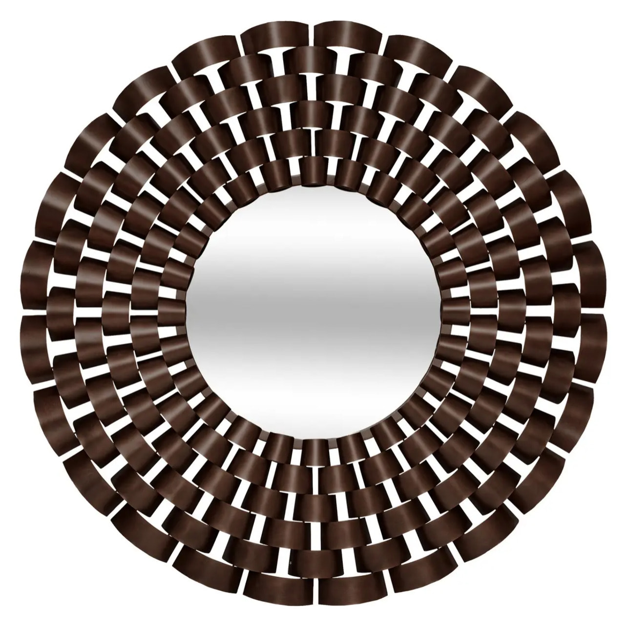 Miroir rond Youri D.90cm marron