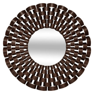 Miroir rond Youri D.90cm marron