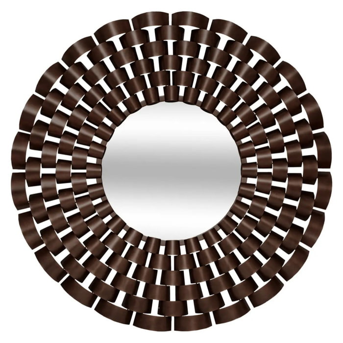 Miroir rond Youri D.90cm marron