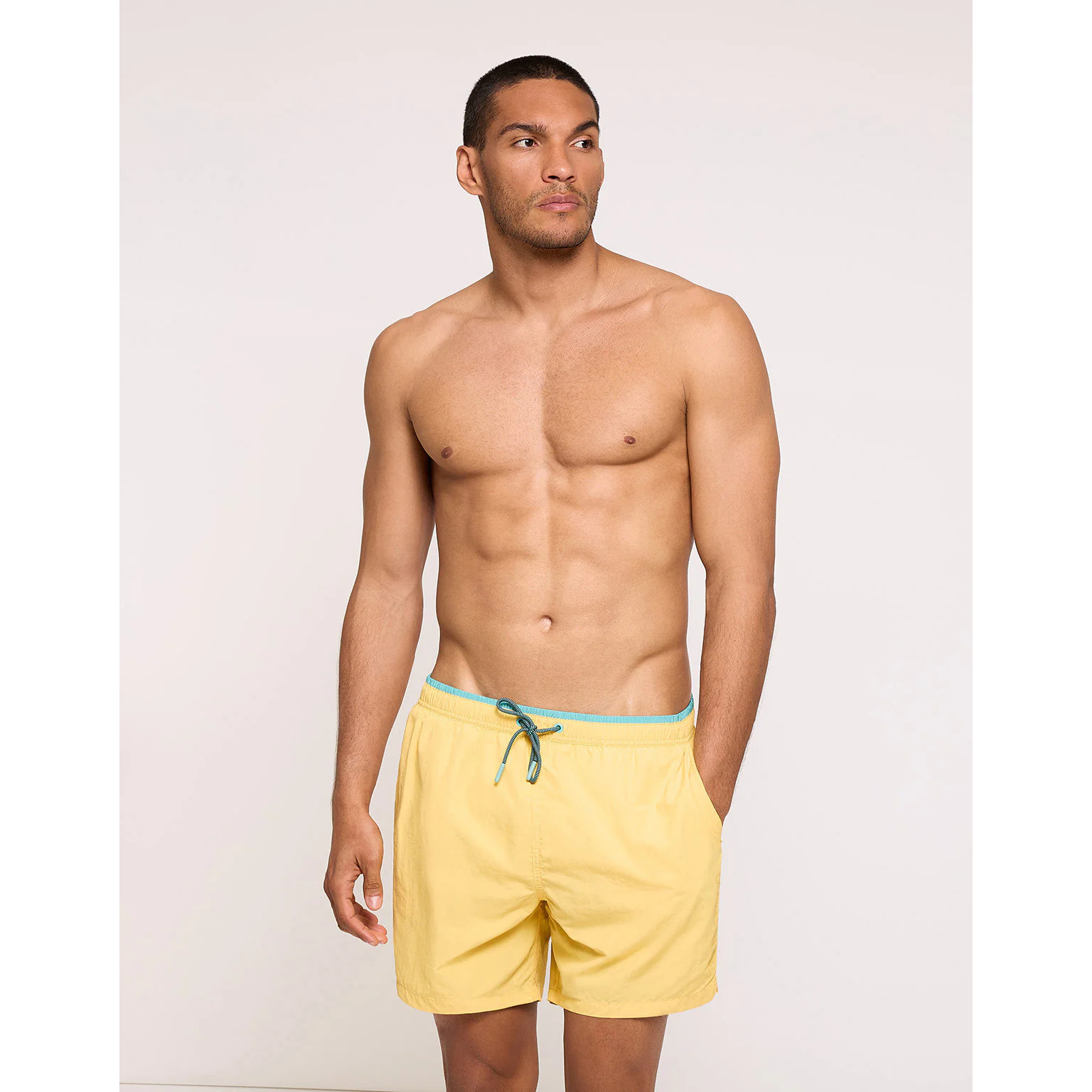 Bañador Liso con Cordón Amarillo - Foxly
