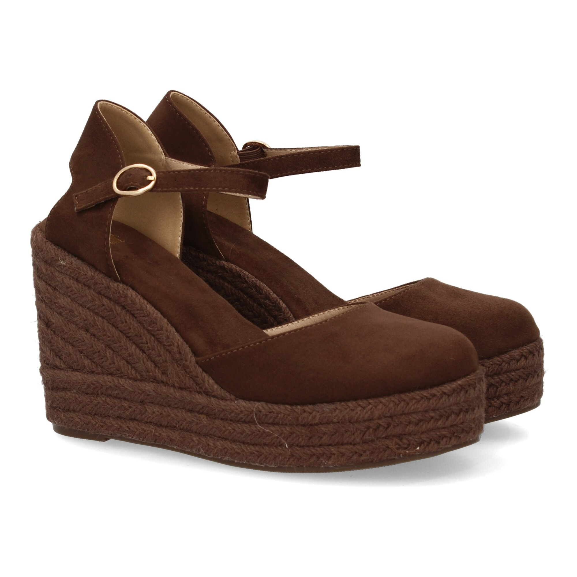 Alpargata cuña mujer talón cerrado y pulsera tobillo