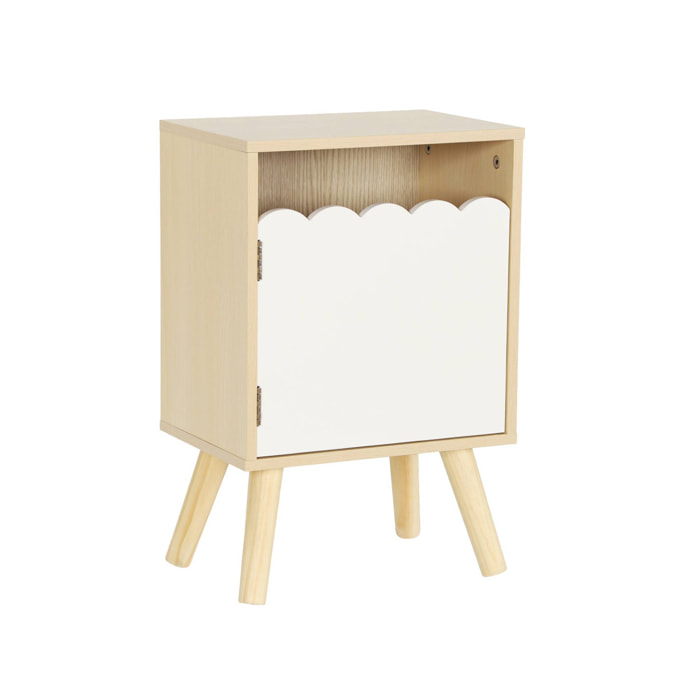 Table de chevet enfant décor bois 1 porte AZUR