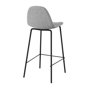 Lot de 2 chaises pour îlot central en tissu gris clair 65,5 cm - Henrik