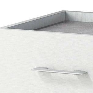 Credenza Aracnida, Mobile buffet a 1 anta e 4 cassetti, Madia da soggiorno, Armadietto multiuso con ripiani, 100% Made in Italy, 90x41h87 cm, Bianco e Cemento