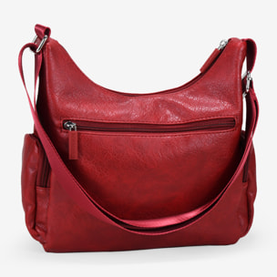 Bolso bandolera rojo con cremalleras