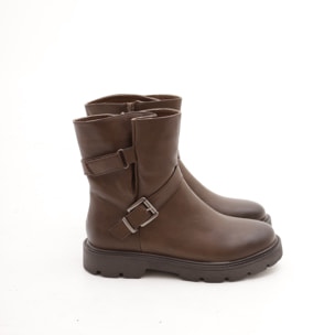 BIKER BASSO CON CINTURINO CAVIGLIA MARRONE