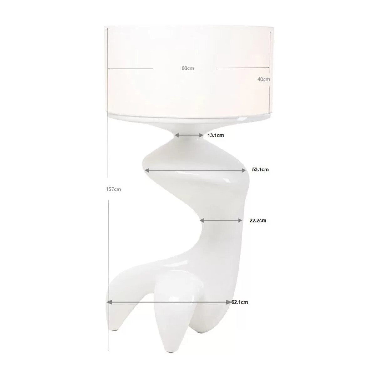 Lampadaire Flow Figure 157cm blanc Kare Design