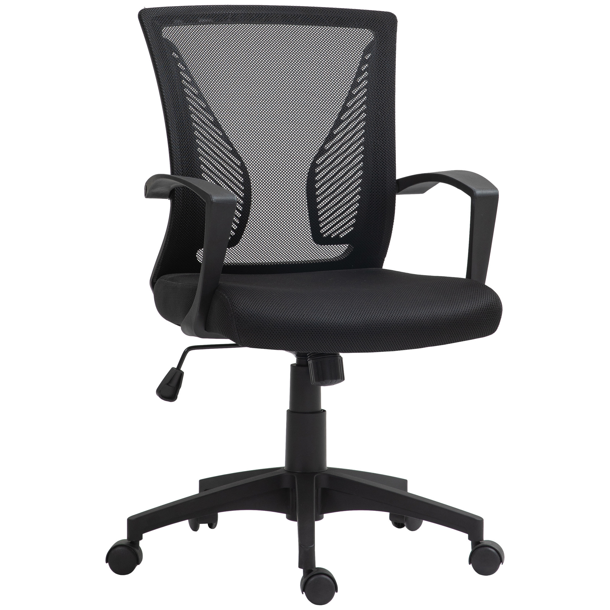 Chaise de bureau ergonomique - soutien lombaire intégré, fonction bascule verrouillable - polyester maille noir