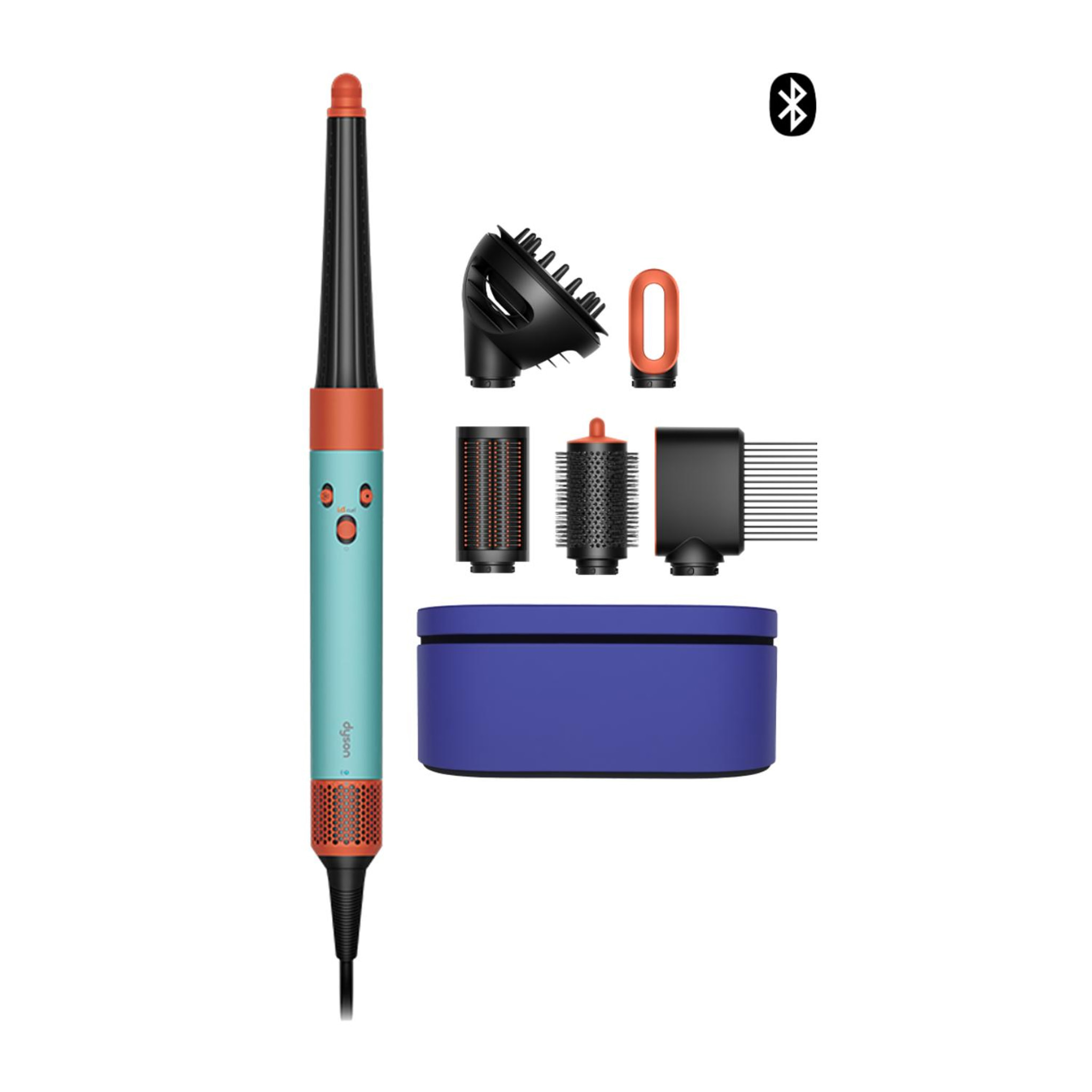 Multi-styler asciugacapelli Dyson Airwrap i.d.™ (capelli mossi e ricci) Acquamarina/Tangerine | Nuovo