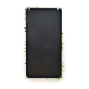 Giungla - Quadro vegetale con foglie e fiori, cornice nera in PVC, 100x50 cm