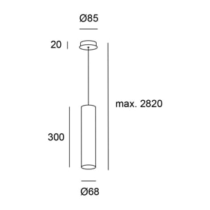 LEDS C4 Colgante Pipe 300mm GU10 8 Oro