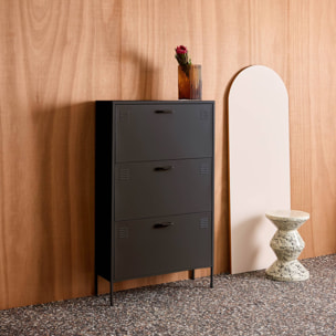 Meuble à chaussures industriel métal 3 abattants ALABAMA