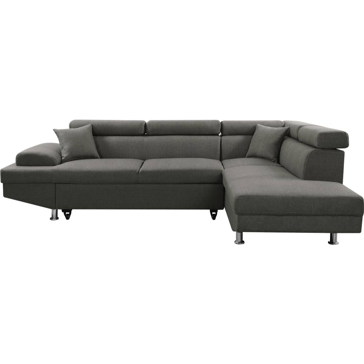Canapé d'angle "Sophia luxe" - 265 x 190.5 x 80/91 cm - Gris - Angle droit